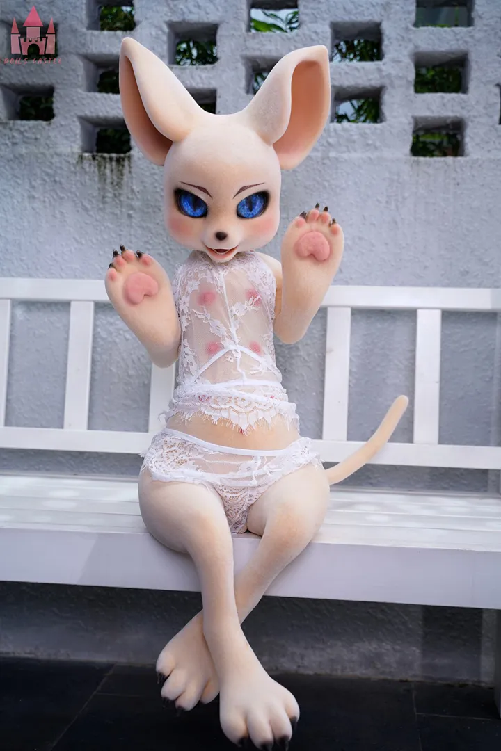 100cm Fur Fapdolls クリームマウス ケモノ シリコンドール（ファーバージョン）